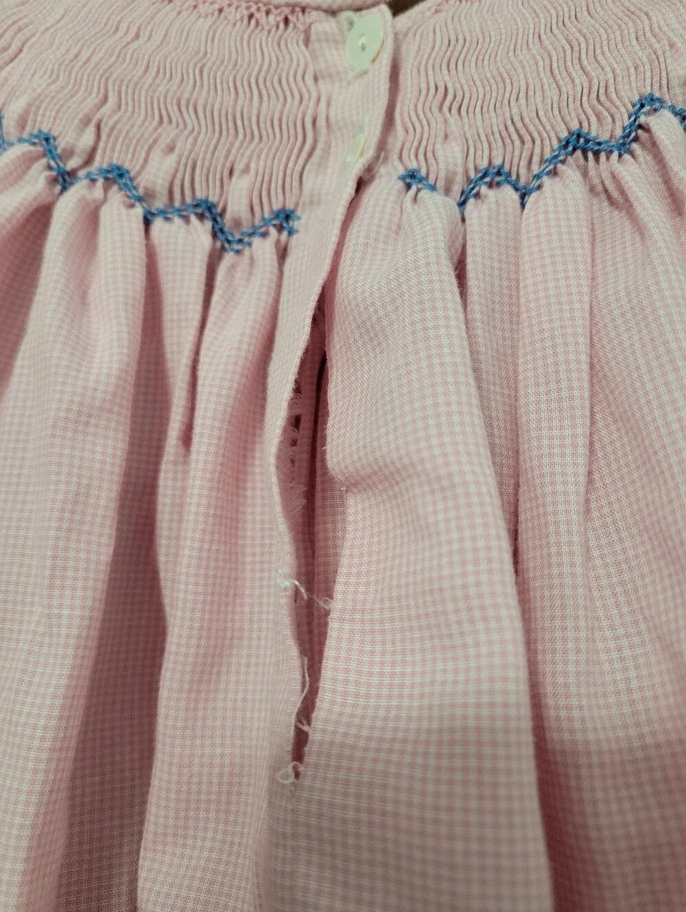 Toddler Girls Smocked Duck Pink Gingham Dress Estimated Size 2T